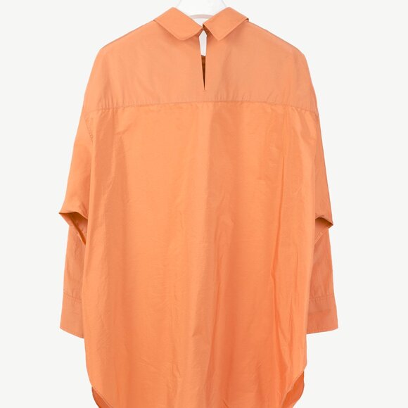 Dorothee Schumacher Spring 2019 Orange Taffeta Oversized Button-Up Shirt - Picture 3 of 10